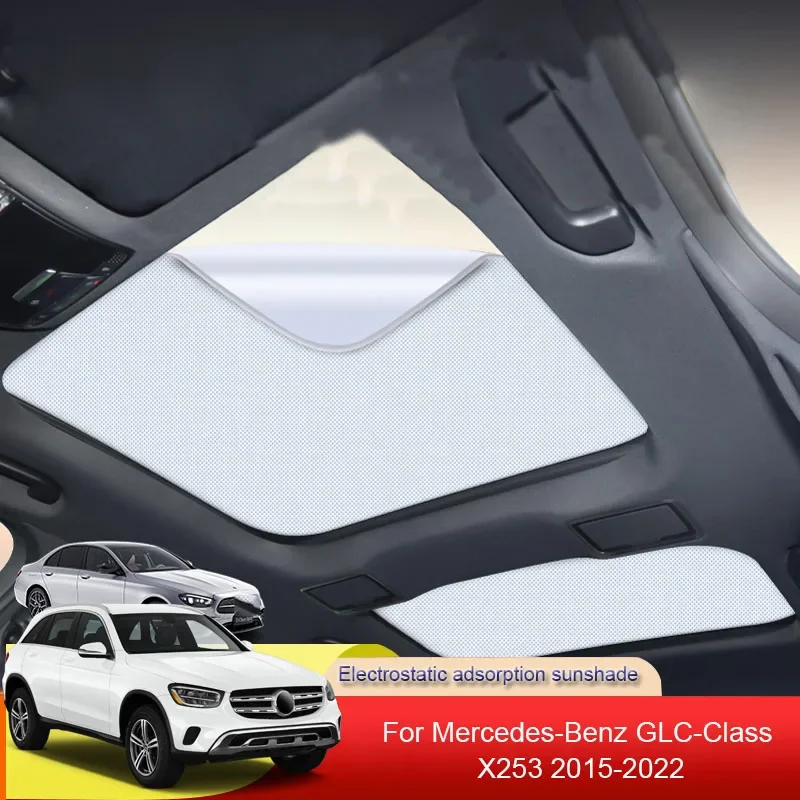 Car Electrostatic Adsorption Sunroof Sunshade Heat Insulation Internal Auto Accessory For Mercedes-Benz GLC-Class X253 2015-2022