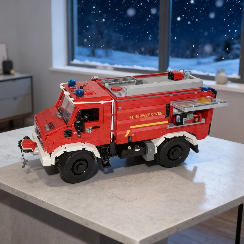 3744 детали MOC Unimog U5023: Модель пожарной машины Werl Department City, строительные блоки, архитектурные игрушки, рождественские подарки, развивающие идеи для детей
