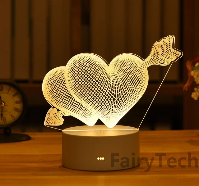 Bacheca creativa USB Led Night Light decorazione regalo di san valentino luci notturne fidanzata regalo di compleanno decorazione di nozze lampada