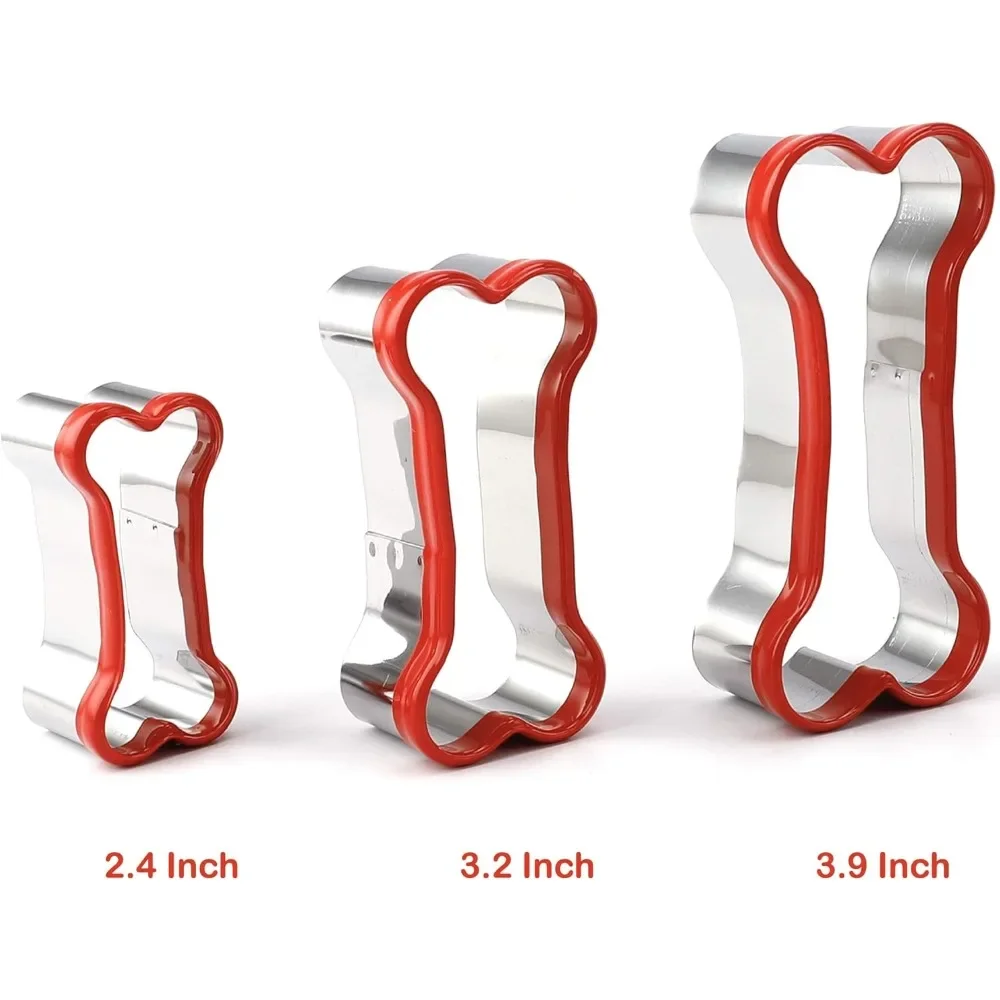 3/6-Piece Dog Bone Cookie Cutters Set, Dog Treats Cookie Cutter, Homemade Dog Biscuit Treats Cutters for Baking