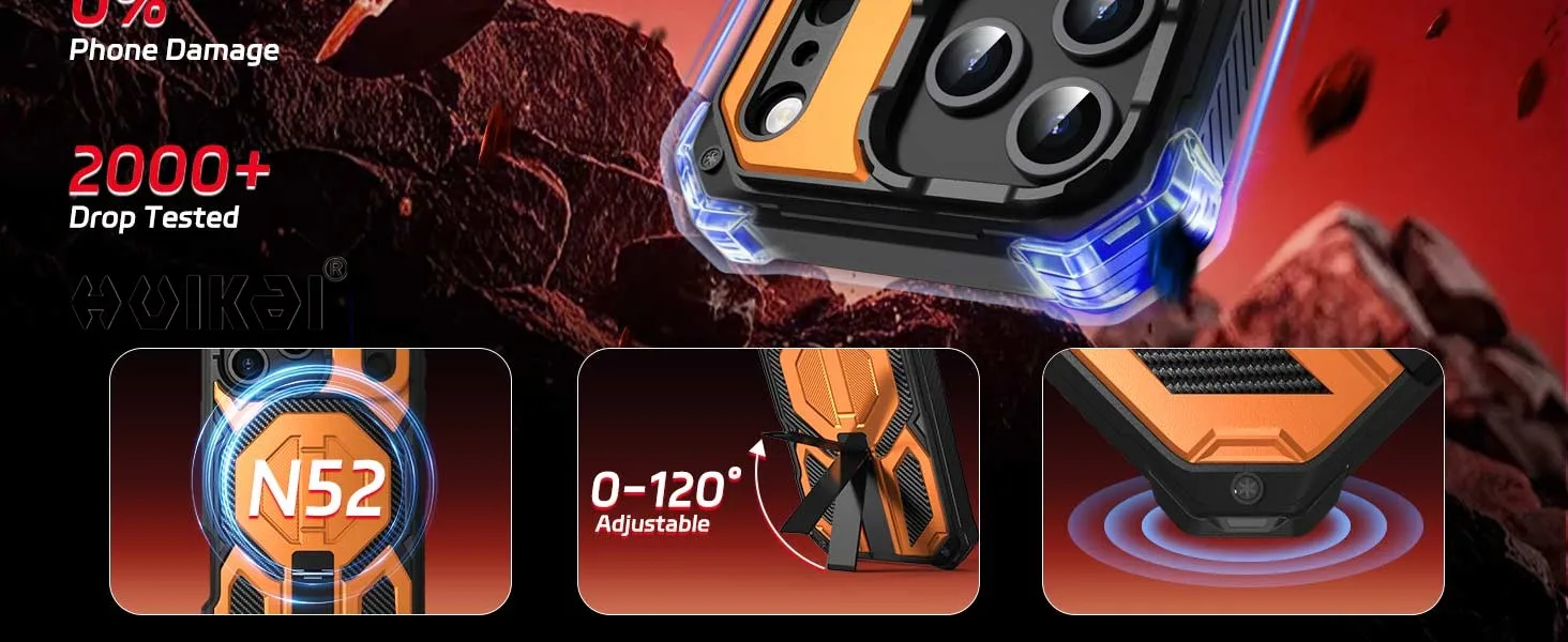 Hülle für iPhone 18 Pro Max 17 Pro Max 16 15 Magnetischer Militärschutz Stoßfest Starke Stoßdämpfung Schutzhülle – Detail 4