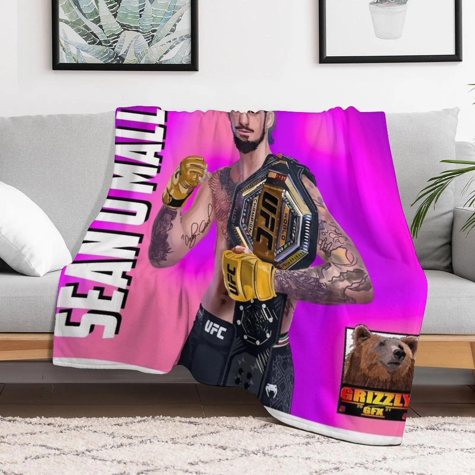 Suga Sean Oa??Malley - UFC Bantamweight Champion Artwork Throw Blanket Custom Cute Quilt Blankets