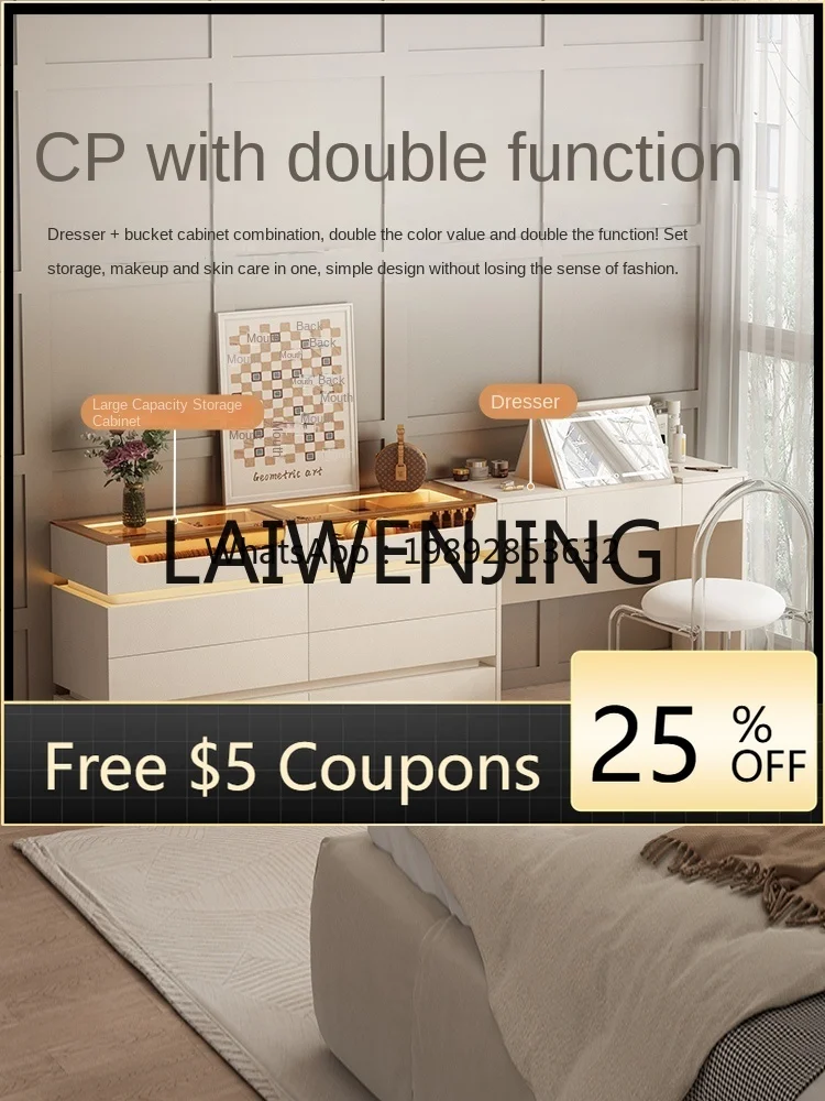 

6 Makeup Table Comb Bedroom Foldable Dresser Large Mirror