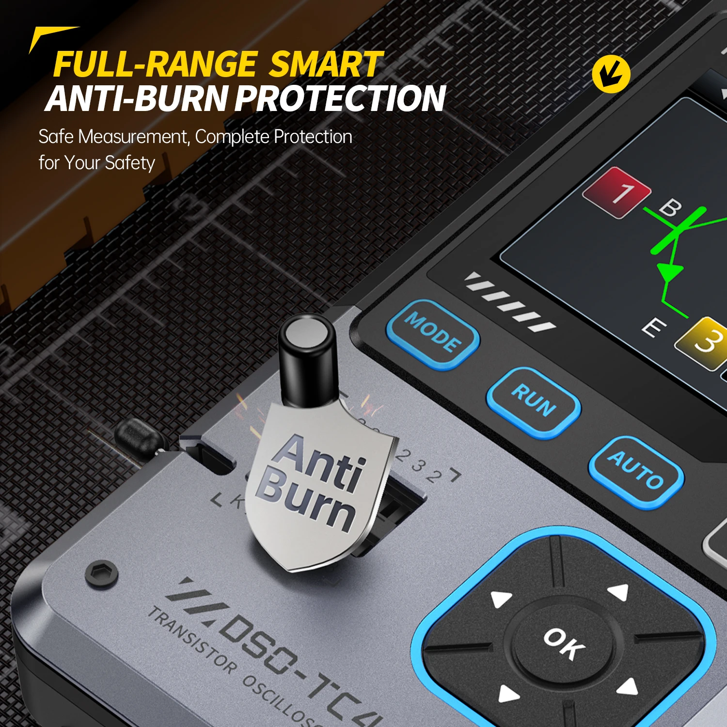 FNIRSI DSO-TC4 Osiloskop Digital Alat 3-In-1 Kecepatan Pengambilan Sampel 10MHz 48Ms/s Alat Ukur Multimeter Uji Transistor Analog