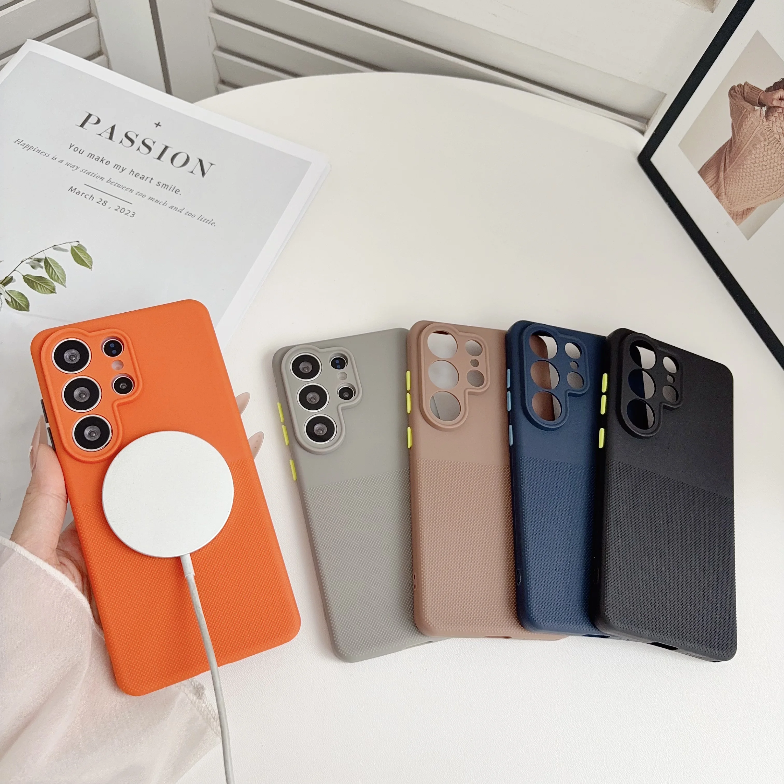 Luxurious Magnetic Matte Anti-Slip Shockproof Phone Case For Samsung Galaxy S26 S25 Plus S24 S23 FE S22 Ultra 5G For Magsafe Bac