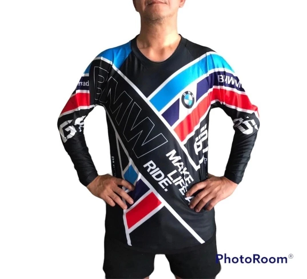 

Мотоциклы BMW Racing, автомобили, спортивные футболки с длинными рукавами и круглым вырезом, дышащая и быстросохнущая одежда для мужчин и женщин