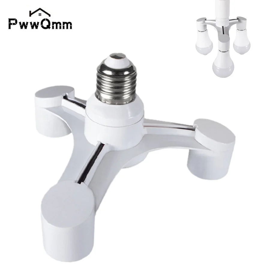 PwwQmm Bulbs Socket 3In1 E27 to E27 extended LED Lamp Bulbs Socket Splitter Adapter Holder Lamp Bulbs Socket For Photo Studio