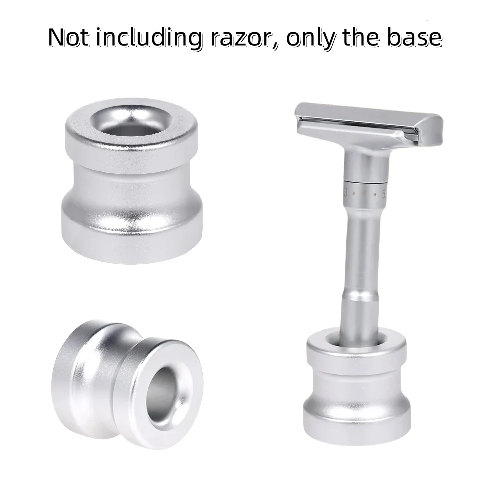 (Stand Only) Men's Shaving Razor Base Aluminum Alloy Safety Razor Stand Manual Beard Shaver Holder for Bathroom Countertops