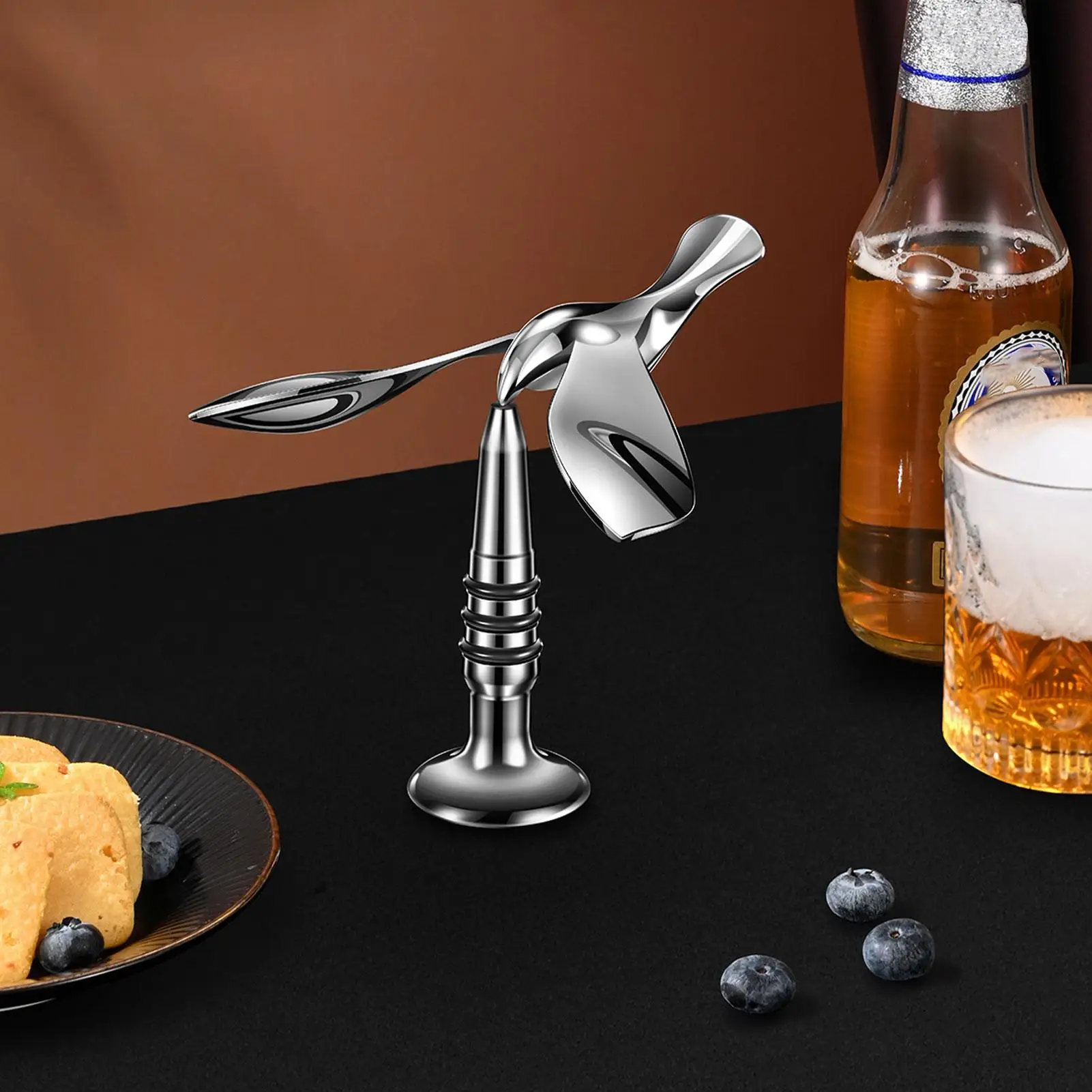 Balanced Bird Design Manual Beer Bottle Opener - Kitchen Tool for Bar Kitchen Home Parties - Dining Accessory view 2