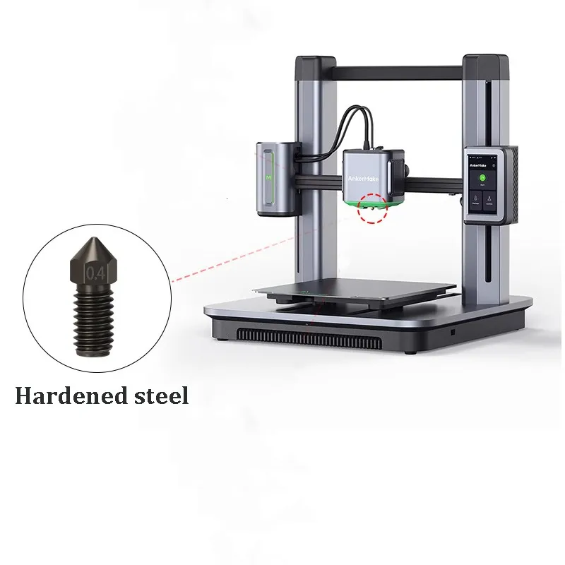 Stampante 3D e3d v6 estrusore 0.4 ugello acciaio temprato ad alta durezza metallo ugello ad alta temperatura da 1.75mm per stampante 3D ankermake