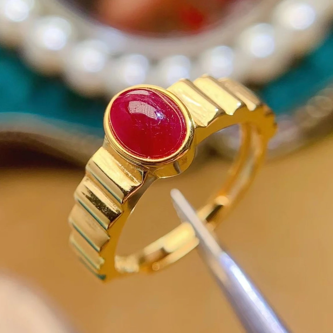 

925 Silver Designer Ring 5mm*7mm Natural Ruby Ring with Certificate Genuine Ruby Silver Jewelry Gifty for Women