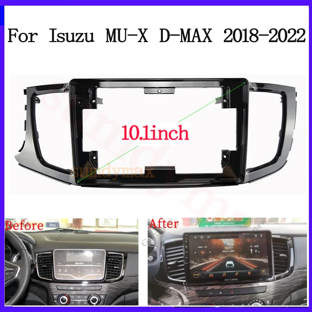 Car Accessory 2Din 10.1 Inch Radio Plastic Fascia Panel Frame for Isuzu D-max MU-X Quark 2018-2021 Dashboard Mount Kit