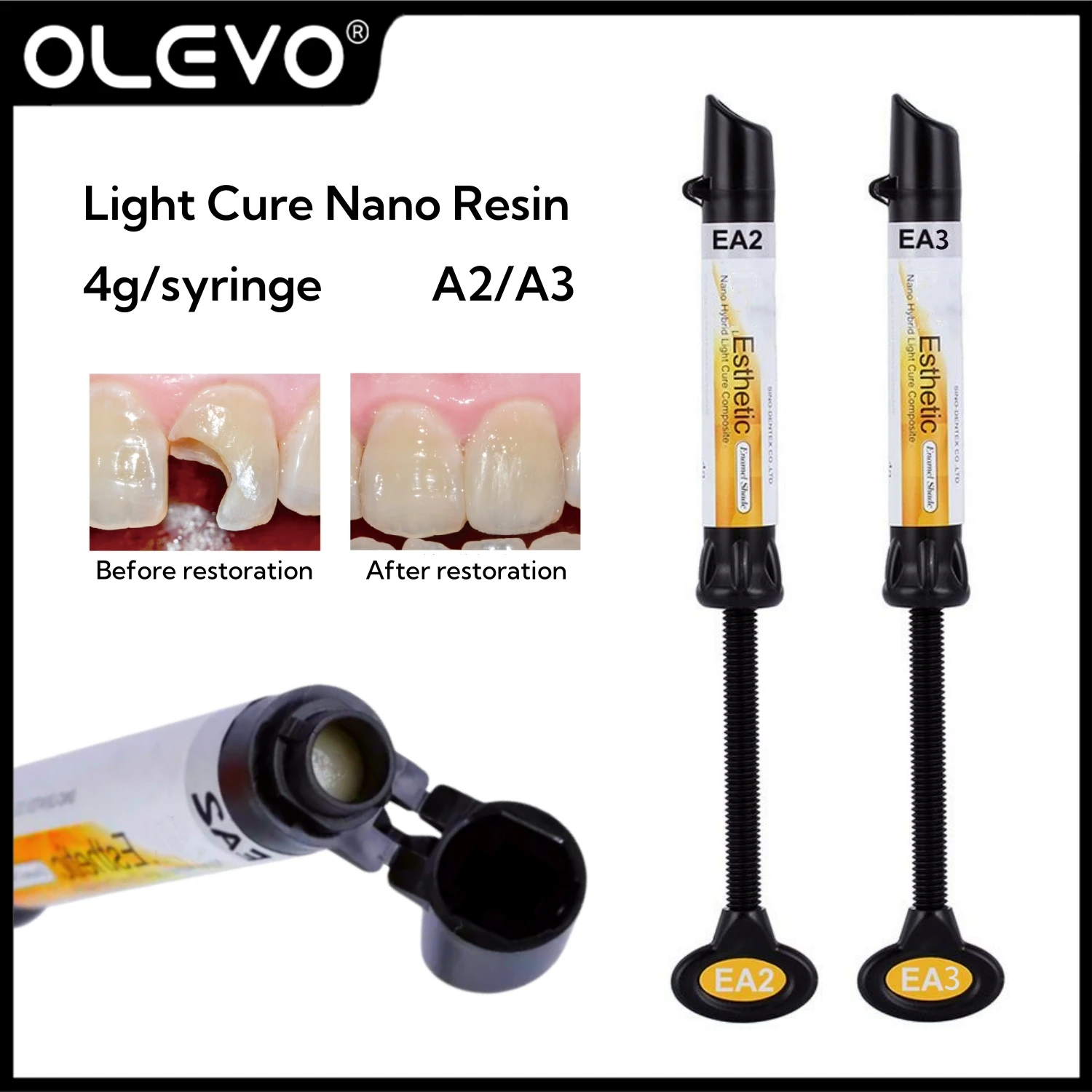 A2 A3 Стоматологическая смола, композитные светоотверждающие материалы для восстановления зубов, эстетическая передняя наногибридная смола, твердая A2 A3 Стоматологическая смола, композитные светоотверждающие материалы для восстановления зубов, эстетическая передняя наногибридная смола, твердая
