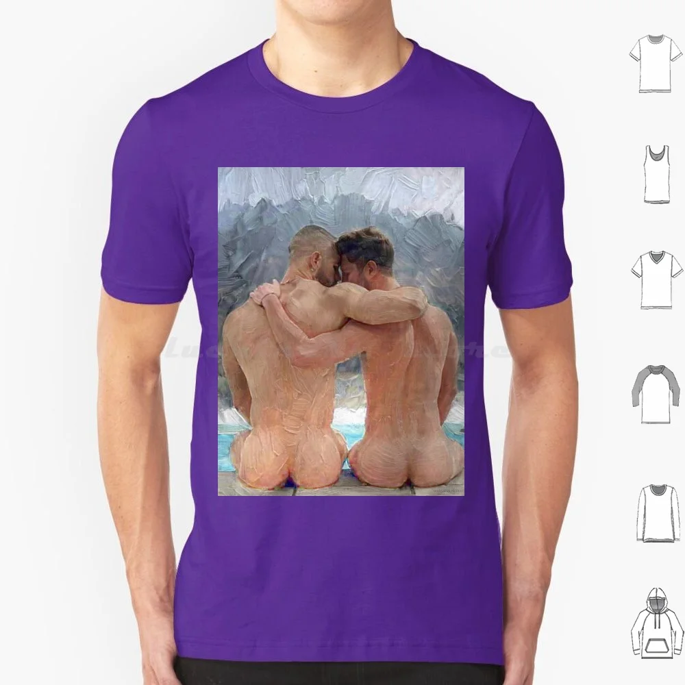 Tender Moment T Shirt Big Size 100% Cotton Male Male Art Man Male Male Form Male Male Art Man Male Love Couple Lovers Erotic
