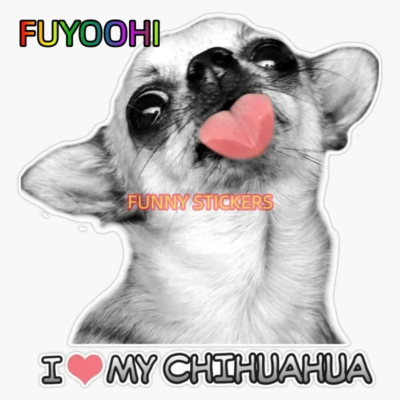 

FUYOOHI I Love My Chihuahua Cute Dog Car Stickers For Laptop Water Bottle Phone Car Truck Van SUV