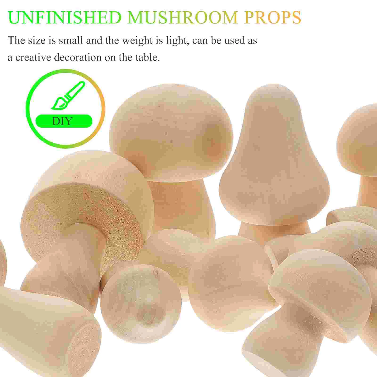 10 Pcs Small Wooden Mushroom Miniature Decor Household Painting Plain Mushrooms Shapes Unpainted Toy Child