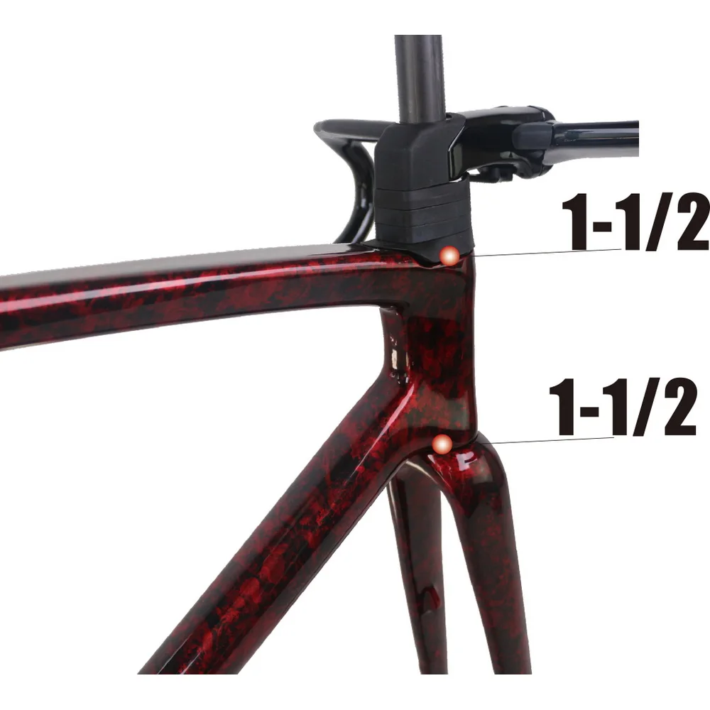 Full Carbon T1000 Fiber Disc Road Frame TT-X33 Red Corrugated Paint BSA Internal Cables Available Sizes 44/47/49/52/54/56/58CM