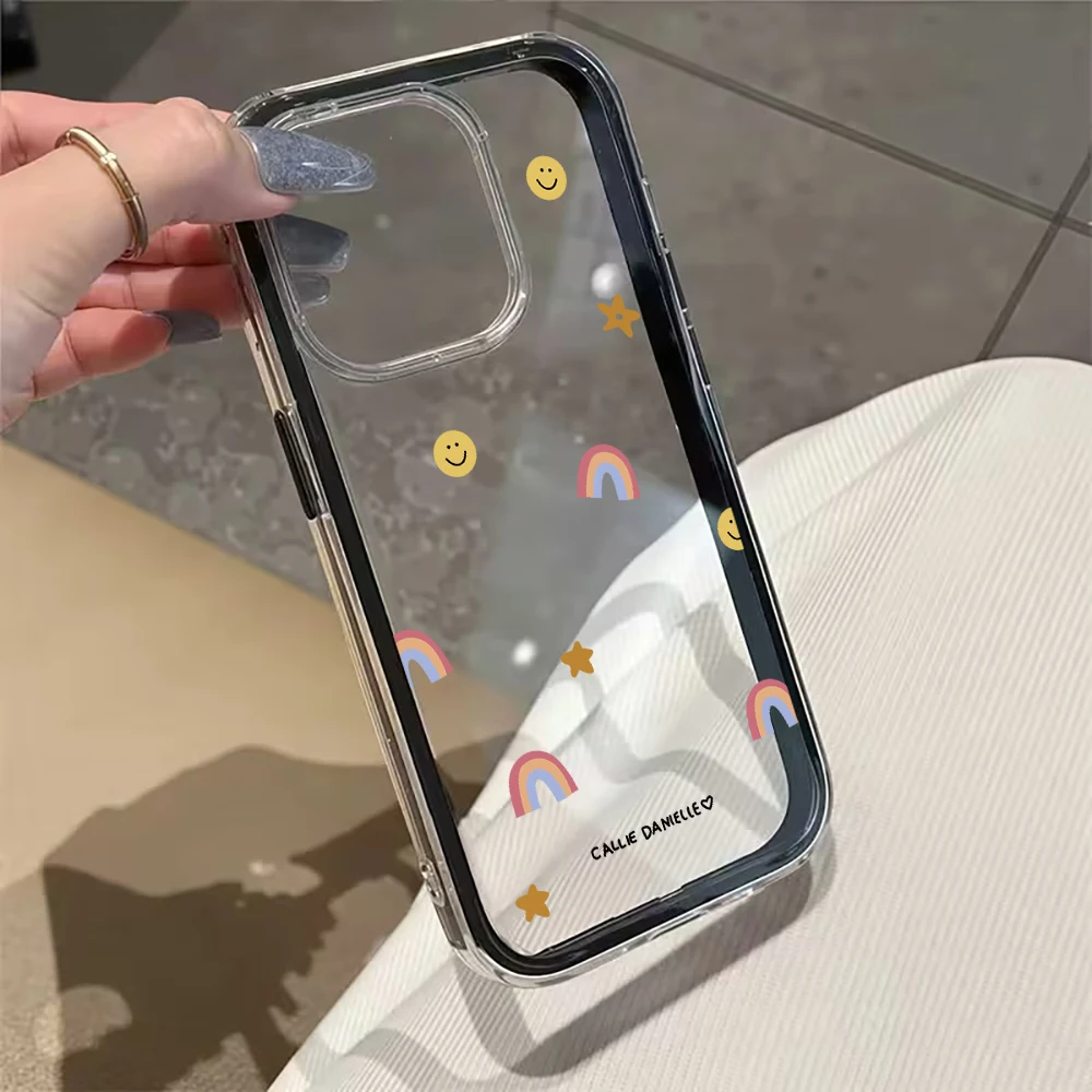 Cute Rainbow Clear Phone Case For iPhone 17 16 15 Pro Max 14 13 12 11 Pro Max 17 Air7  8 Plus X XR Transparent Airbag Soft Cover view 3