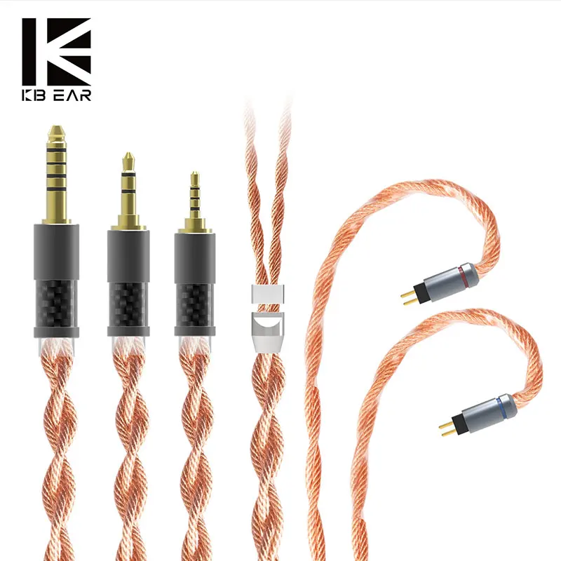 

KBEAR Inspiration-C 4 Core 4N Single Crystal Copper Woven Litz Earphone Cable 560 Strands 2.5/3.5/4.4mm Earbuds Plug For Robin