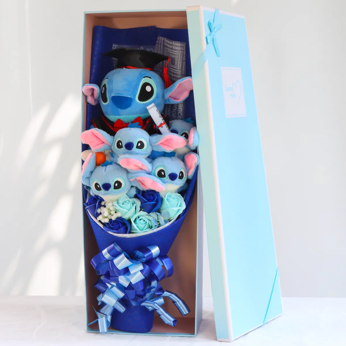 Promotion Kawaii Stitch Plush Bouquet Stuffed Super Soft Kids Doll Christmas Birthday Valentine Graduation Gifts