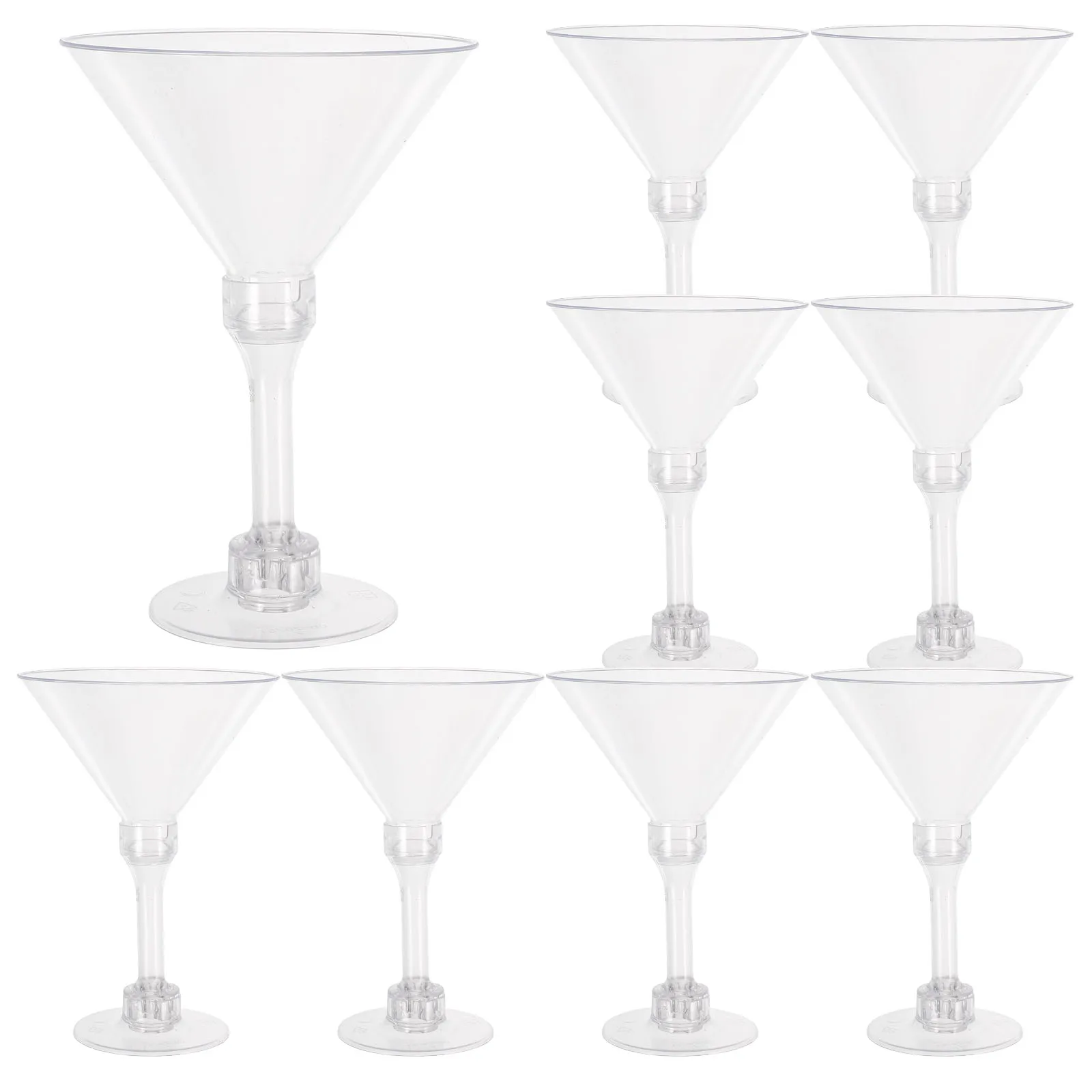 10 Buah Gelas Highball 150ML Gelas Plastik Bening Gelas Tangkai Pesta Koktail Rumah Pernikahan Perlengkapan Minum Dapat Digunakan Kembali