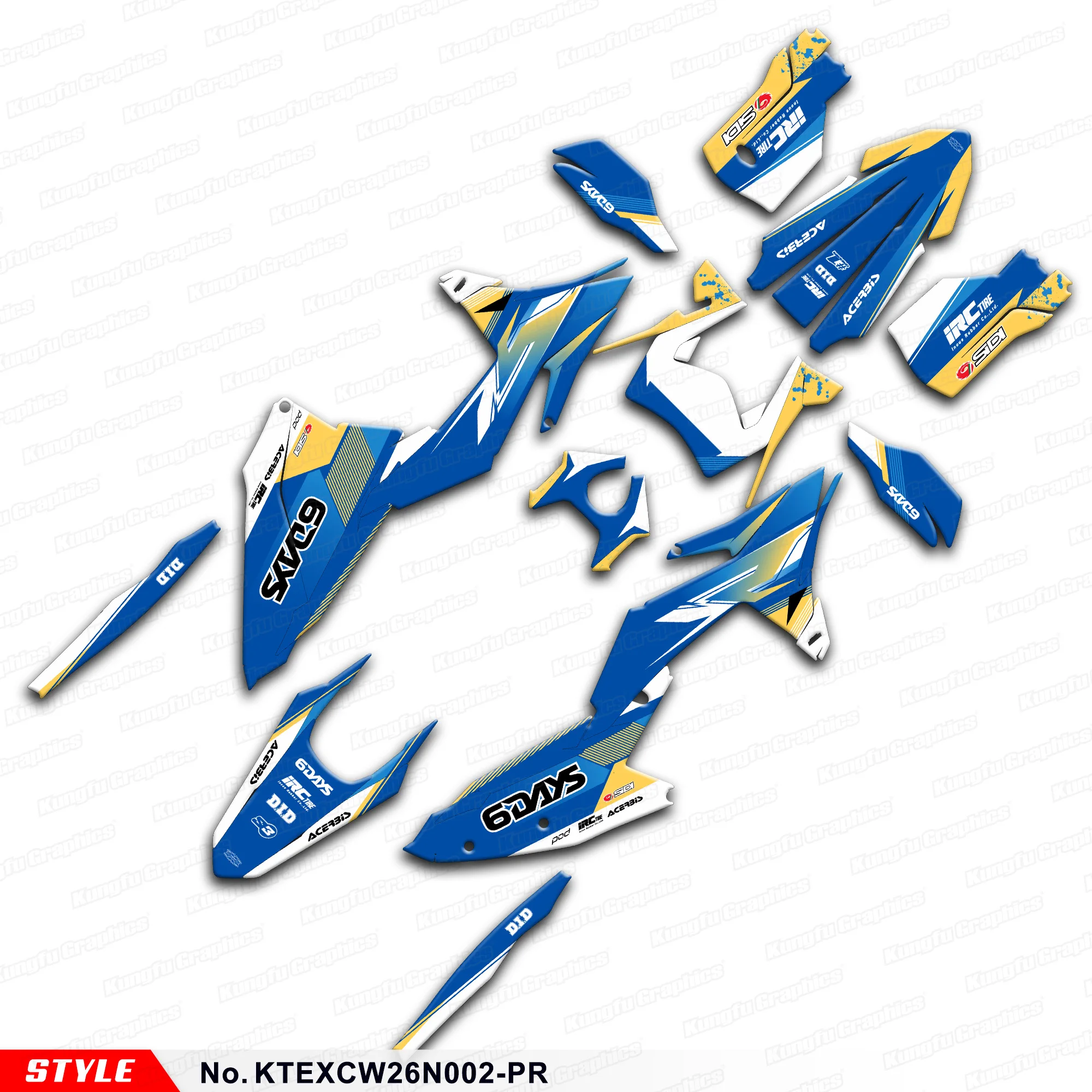 

JY RACING Custom Graphics Sheet Durable Vinyl for KTM 150 250 300 350 450 500 EXC EXC-F XC-W XCW XCF-W 2026 Decals, Decoration