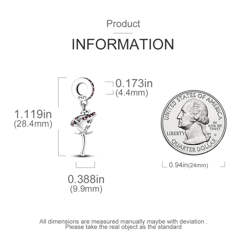 الأصلي سحر 925 الفضة روز زهرة سلسلة سحر الخرزة يناسب المرأة 3 مللي متر الأصلي سوار قلادة DIY غرامة مجوهرات هدايا الساخن