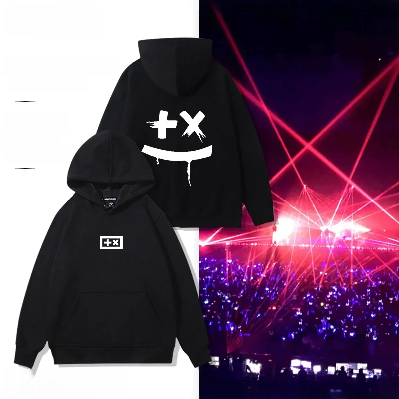 

Толстовка Gx Fce с капюшоном, молодежная, модная, с геометрическим узором, свободного кроя, повседневная одежда, 100% хлопок, осень-зима, с капюшоном...