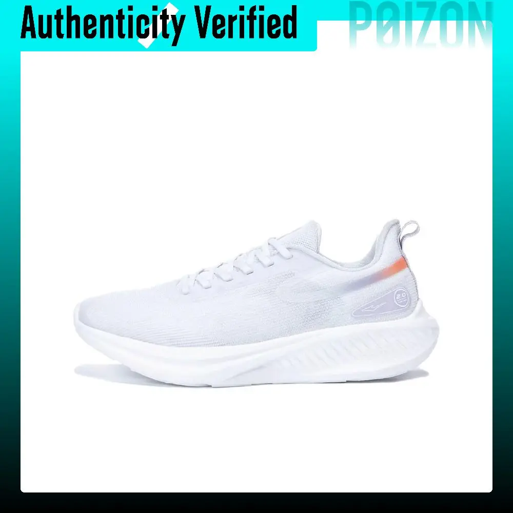 Erke Cushioning Slip Resistant Abrasion Resistant Lightweight Low top Running Shoes Women's White 12124203010-001