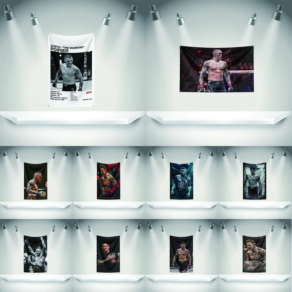 

D-Dustin Poirier Flag Boxer Banner 3x5ft with Brass Grommets HD Printing Tapestry Exhibition Boxer Sports Fans Garage Decor