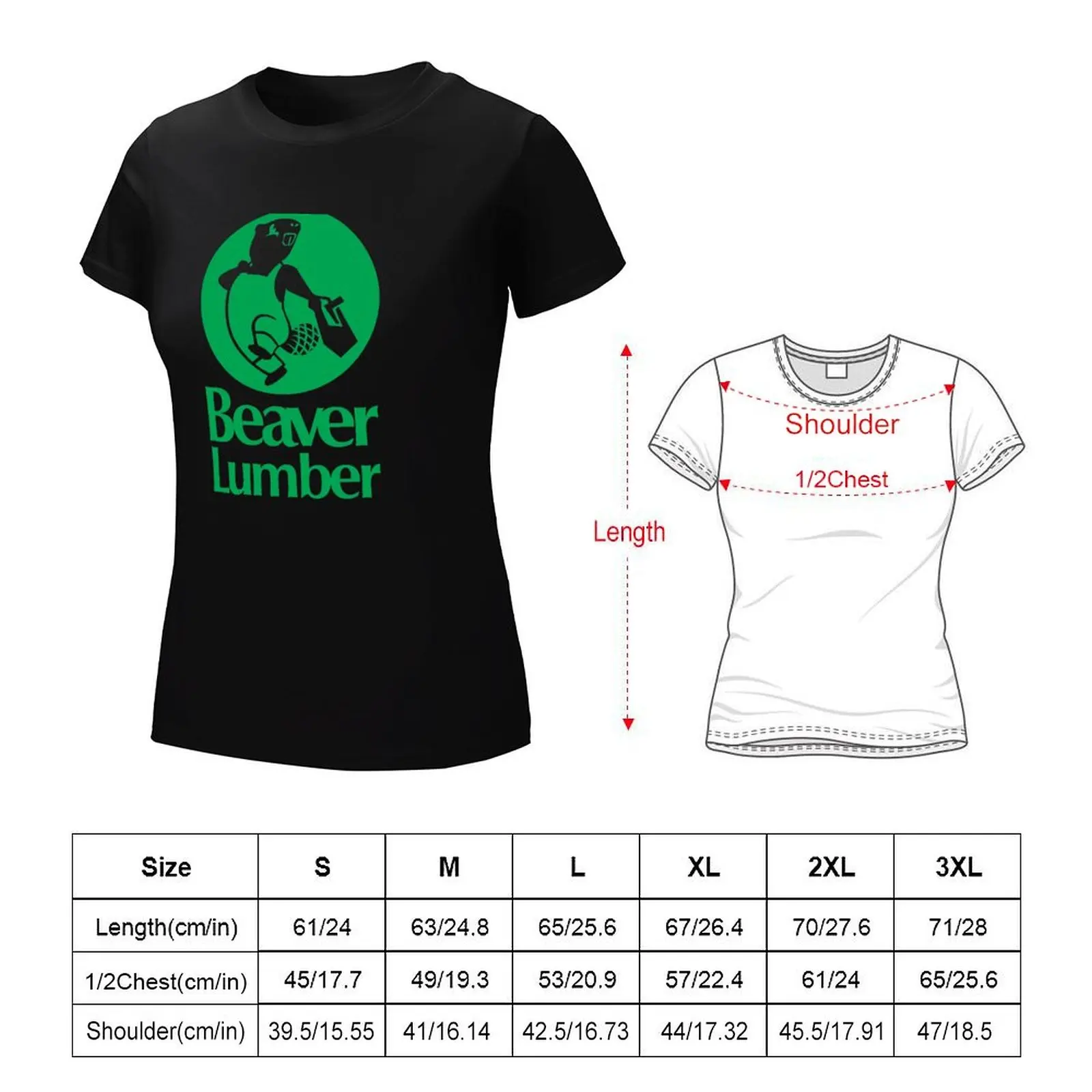 Beaver Lumber (green) T-Shirt anime clothes summer top cute clothes t shirt for Women