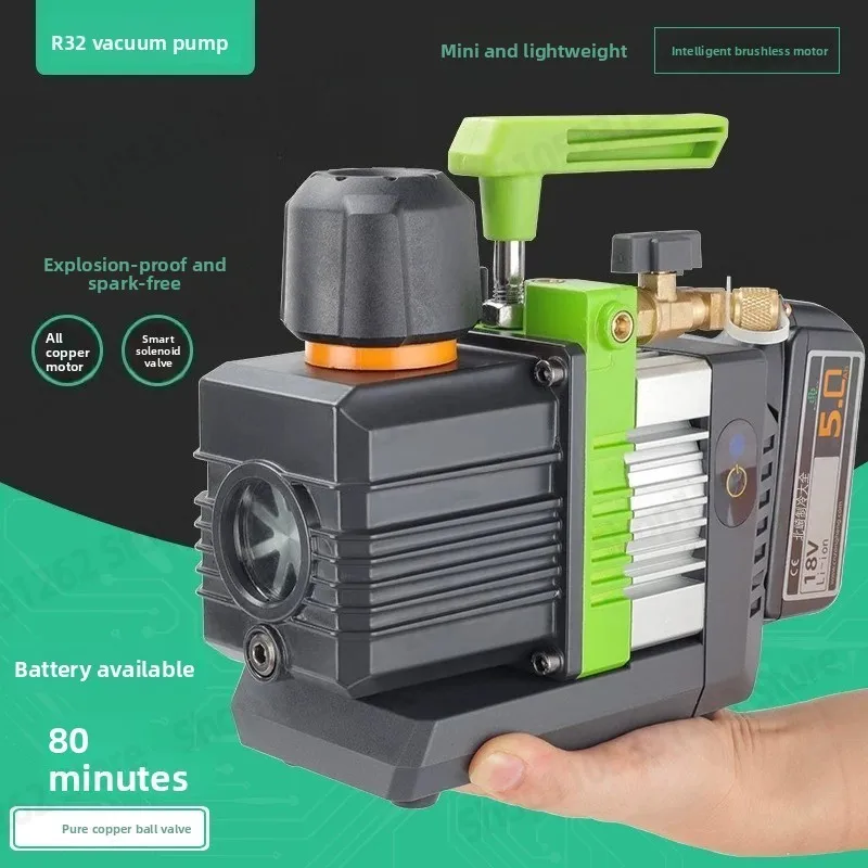 1.5L R32 Vacuum Pump for AC, 18V Cordless Rechargeable Smart Vacuum Pump, Portable Air Conditioning Evacuation Tool