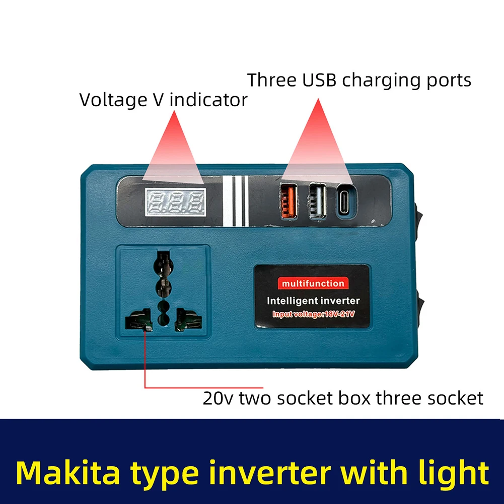 18/21V Battery Converter, 21V To 110V, 127V To 220V, Lithium-ion Battery Inverter Power Inverter Adapter With USB Port Tools