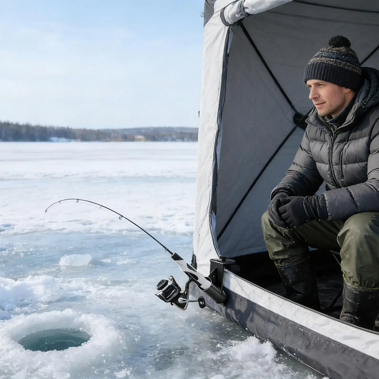 

Держатель для удочки для зимней рыбалки, прочный металлический держатель для удочки с надежным креплением, не требует инструментов, для профессионалов, отцов, мужей