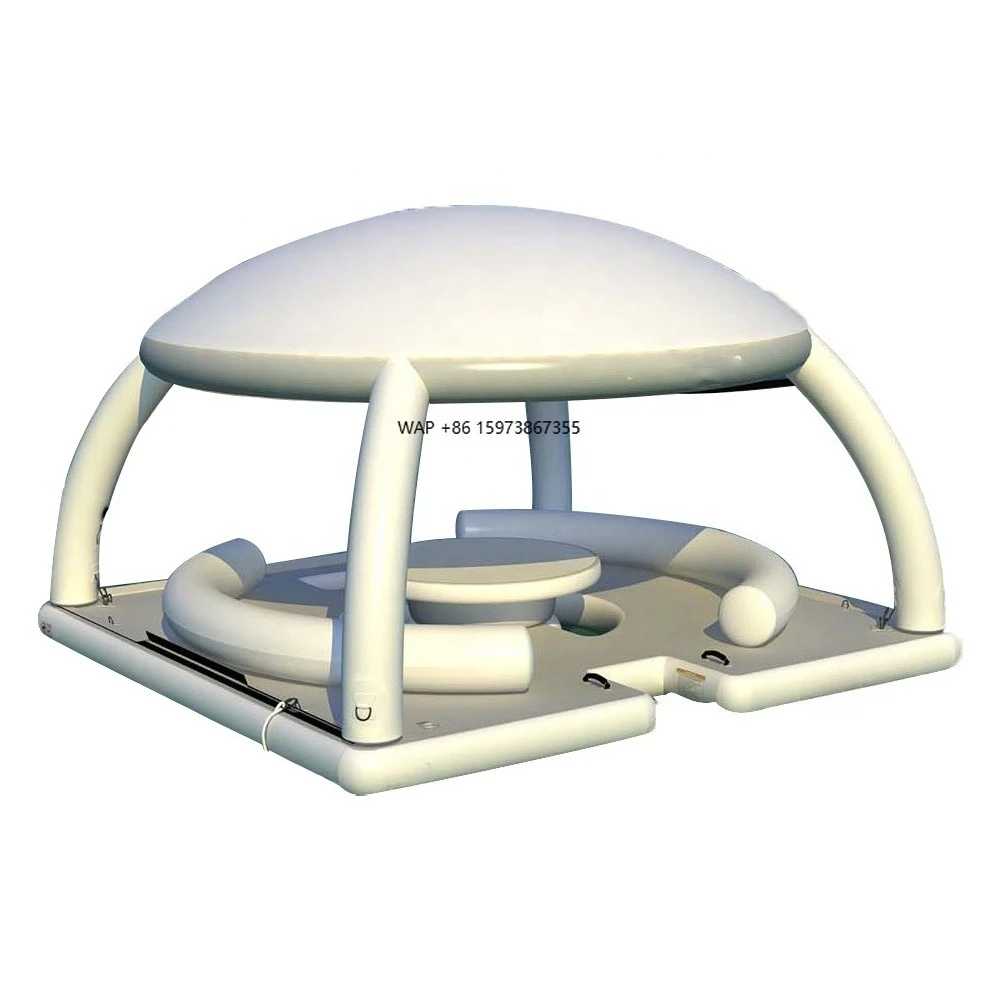 

PF Custom Inflatable Water Games Floating Party Banaft Island Platform Marina Tent For Sale