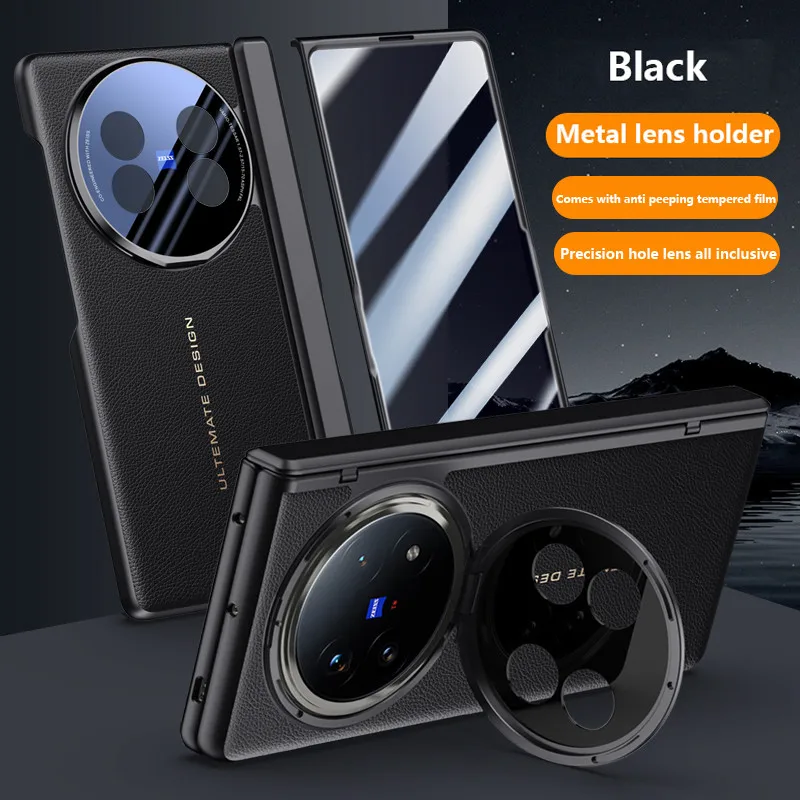 

Приятный для кожи чехол для телефона из искусственной кожи для Vivo X Fold5 Fold 5 5G, защитный чехол с магнитной складной петлей и закаленной пленкой