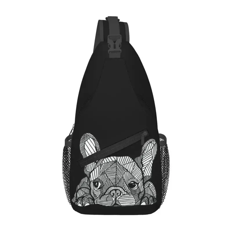 

Custom French Bulldog Sling Chest Bag Custom Frenchie Dog Crossbody Shoulder Backpack for Men Cycling Camping Daypack