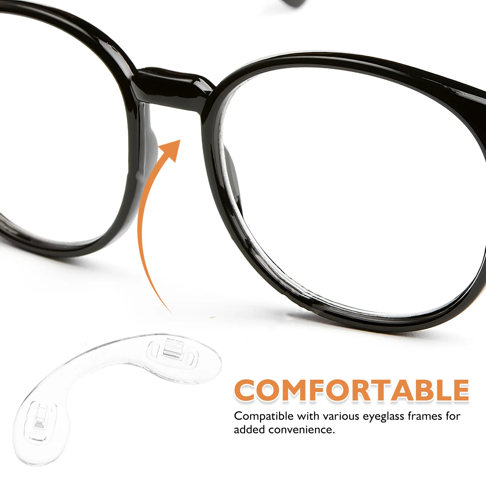 6 قطع من وسادات أنف السيليكون الناعمة الشفافة على شكل حرف U تدعم جسر النظارات غير القابل للانزلاق والملاءمة الآمنة لإطارات النظارات #5