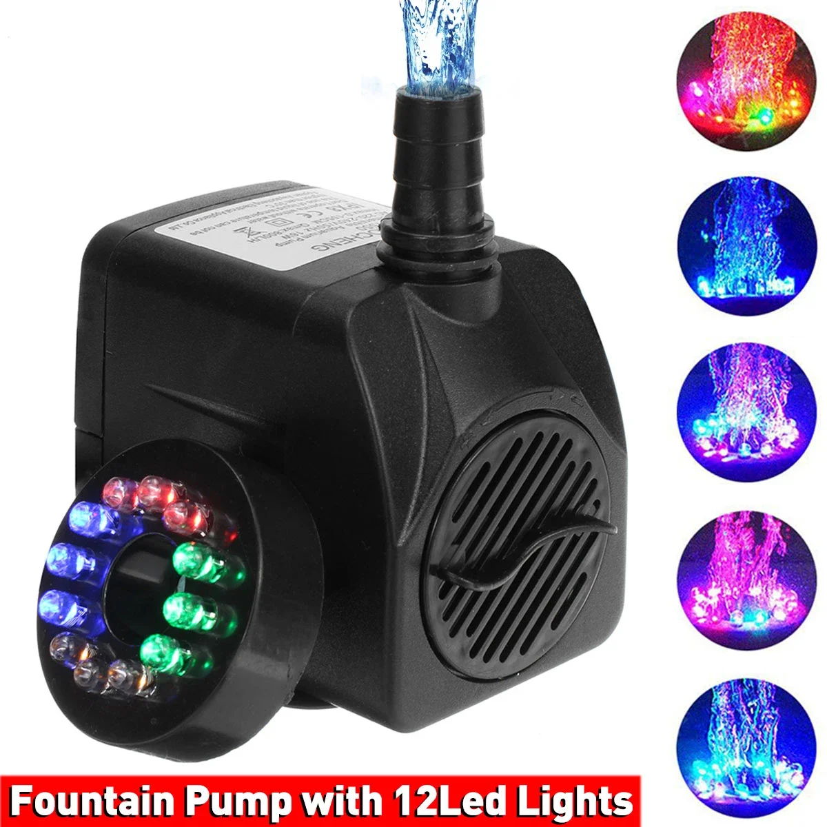 

2.5-35W 1800L/H AC 220V Portable Mini Brushless Motor Ultra-quiet Submersible Water Pump with Led Light Aquarium Fountains