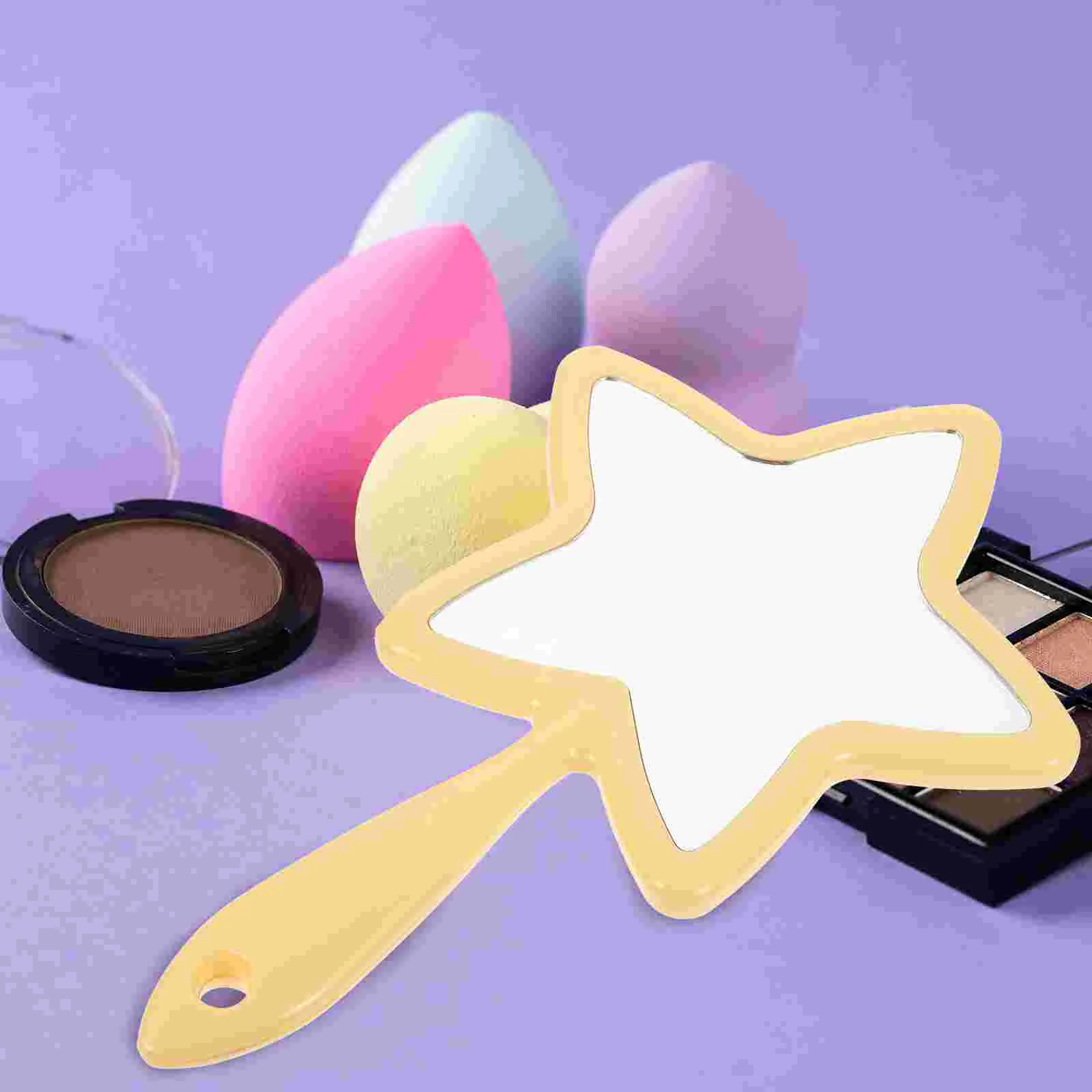 AdTosBeauty-Mini miroir de maquillage avec poignée pour femme, Pentastar, marijuana ing, poignée, extérieur, HOFemale