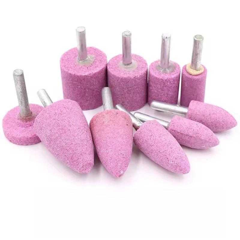 اسطوانة حمراء/رصاصة/T-نوع 6x16-40 مللي متر كروم كولندوم متجمد رئيس رأس مطحنة كهربائية السيراميك المعادن رأس مطحنة