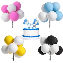 8pcs/set Balloon Cake Plug-in Toppers Mixed Color Happy Birthday Wedding Party Cake Decoration Supplies