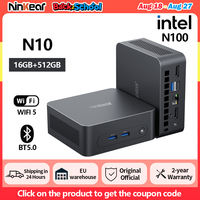 Ninkear N10 Mini PC Intel N100 up to 3.4GHz 16GB 512GB 2.4G+5G WIFI HDMI 2.0*2 Support dual-screen WIindows 11 Desktop computer