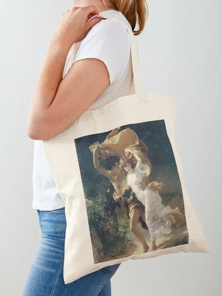 

The Storm by Pierre Auguste Cot Renaissance Art Tote Bag Portable shopping bag Eco bag Women's custom bags
