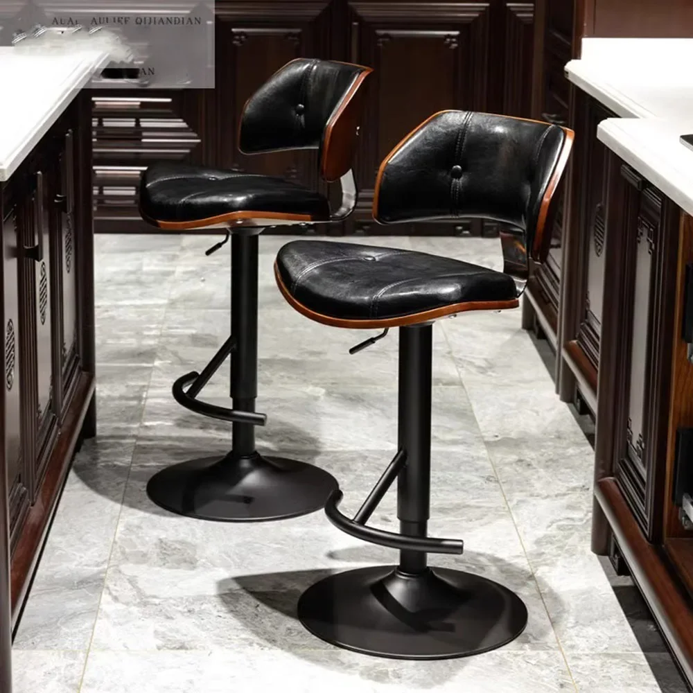 European Bar Chair with Lift and Rotation Function, Modern and Simple Style Cash Register Chair for Home, Kitchen Island,and Bar