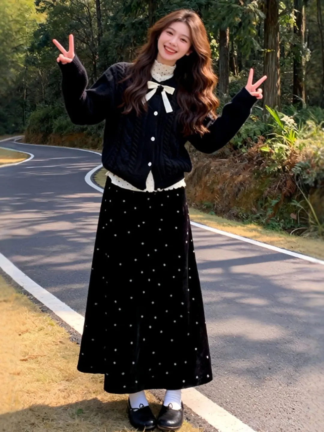 

Весенний комплект 2026: женский мягкий свитер и юбка-миди, удобный, теплый, эластичный, с высокой талией, весенний...