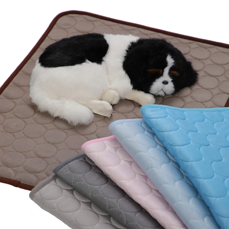 Pet Cooling Mat Dog Cat Sleeping Pad Cool Ice Silk Moisture-proof Mattress Cushion Summer Small Animal Cold  bed