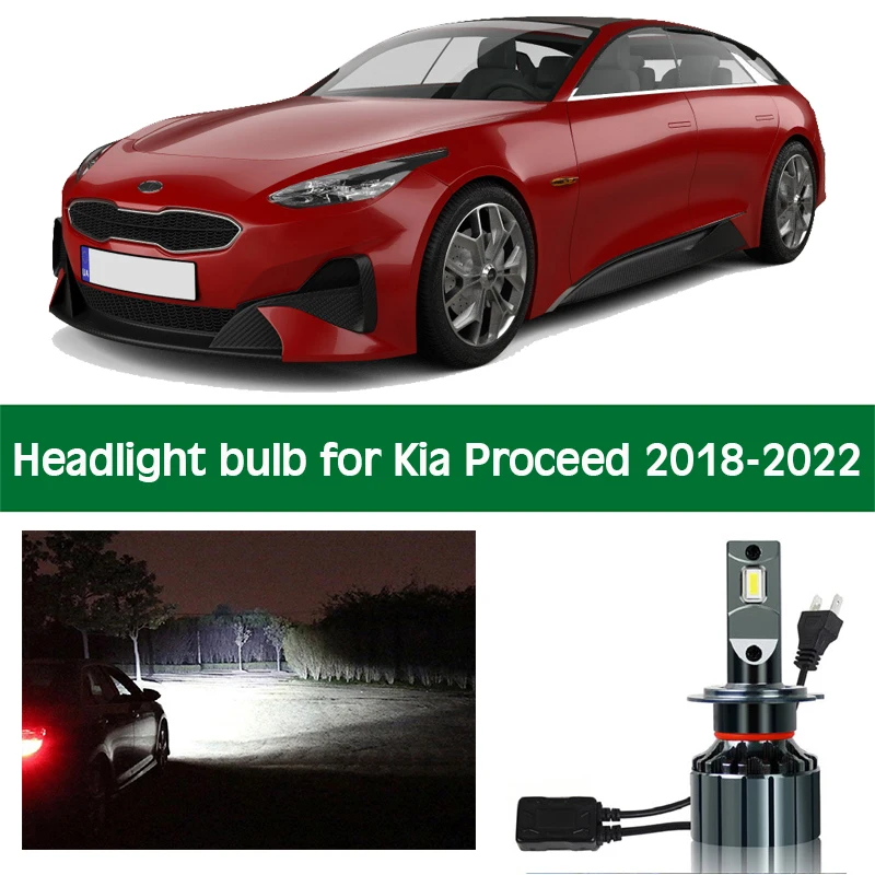 

Car Headlamp Bulb For 2018 2019 2020 2021 2022 Kia Proceed LED Headlight Lighting Low Beam High Beam Canbus 12V Lamp Accessories