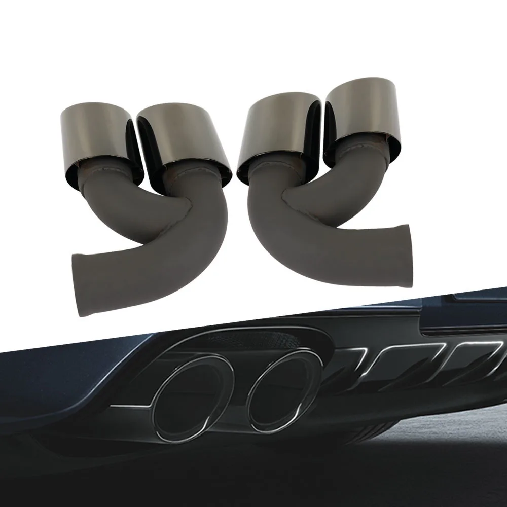 Car Exhaust Pipe Modification Is Suitable For 10-14 Years Porsche Cayenne Single Layer Bilateral Four Exhaust Pipe Tail Throat