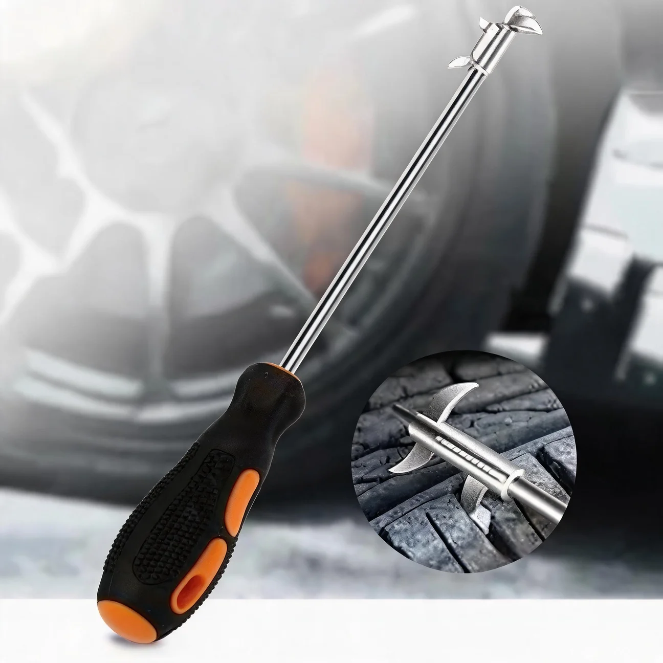 2 in 1 Tire Clean Hook Built-in Screwdriver Car Wheel Tire Stone Pick Remove Hook for Truck Car Tire Tire Repair Tools